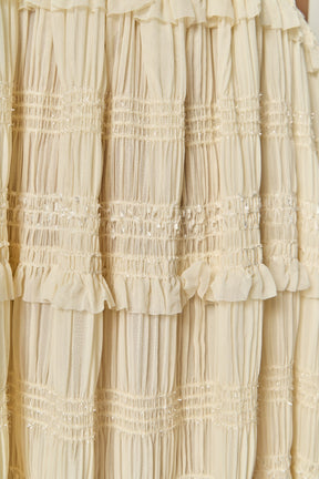 ENGLISH FACTORY - Smocked Sleeveless Midi Dress - DRESSES available at Objectrare