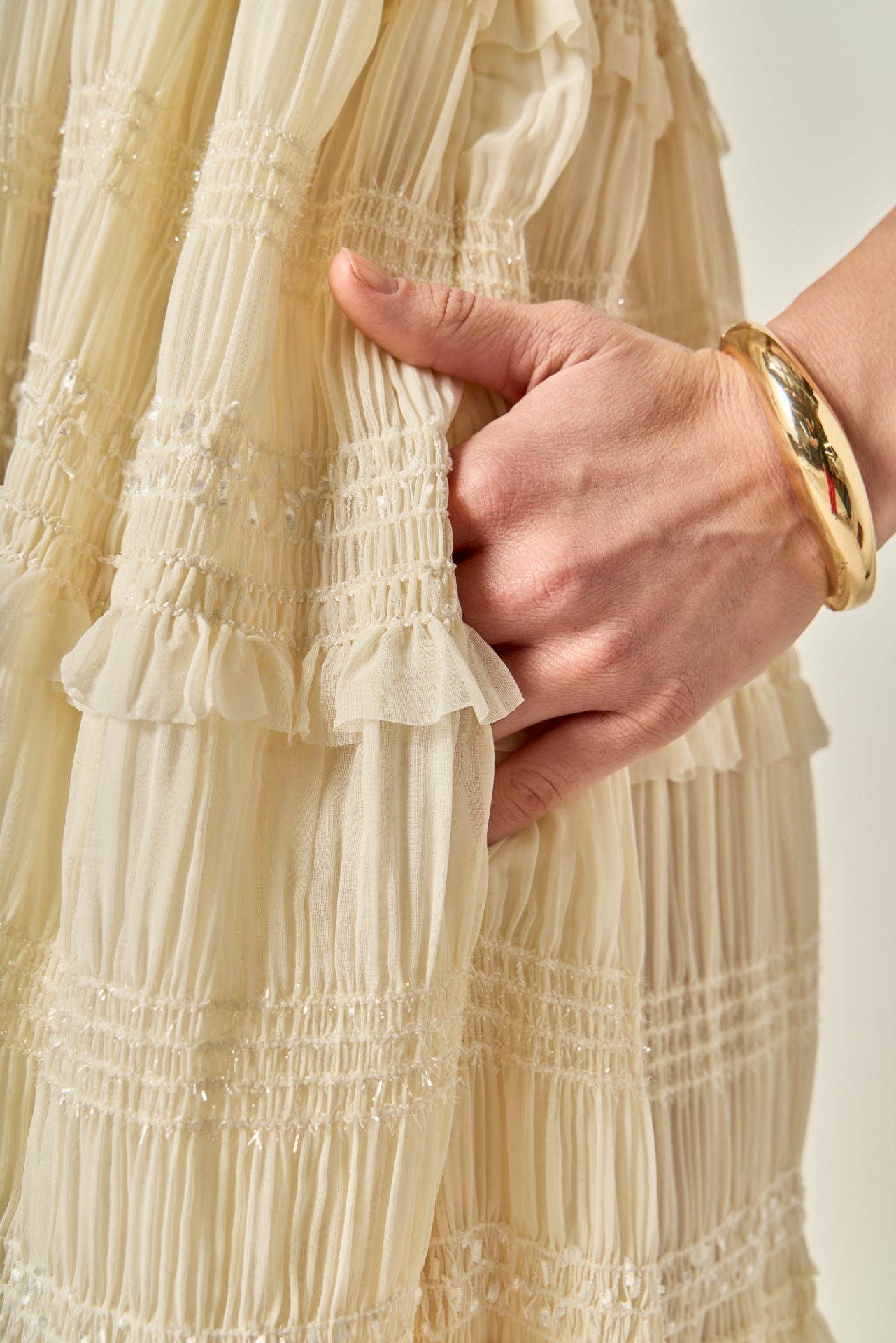 ENGLISH FACTORY - Smocked Sleeveless Midi Dress - DRESSES available at Objectrare