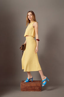 ENGLISH FACTORY - Madison Pleated A-Line Skirt - SKIRTS available at Objectrare
