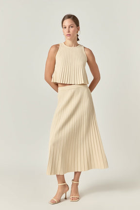 Pleated A-line Skirt