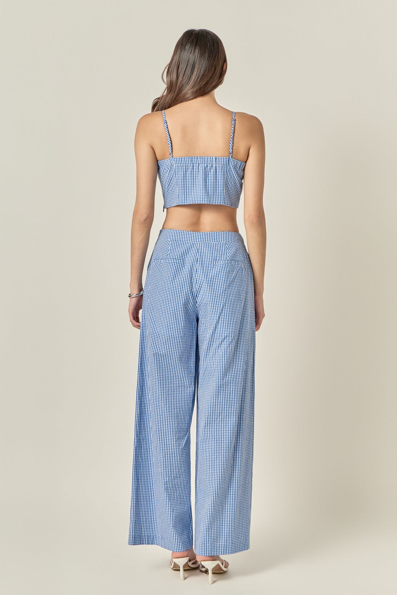 ENGLISH FACTORY - Gingham Twist Crop Top - TANK TOPS available at Objectrare