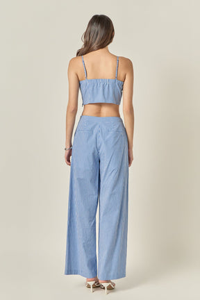 ENGLISH FACTORY - Gingham Twist Crop Top - TANK TOPS available at Objectrare