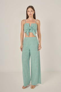 ENGLISH FACTORY - Gingham Twist Crop Top - TANK TOPS available at Objectrare