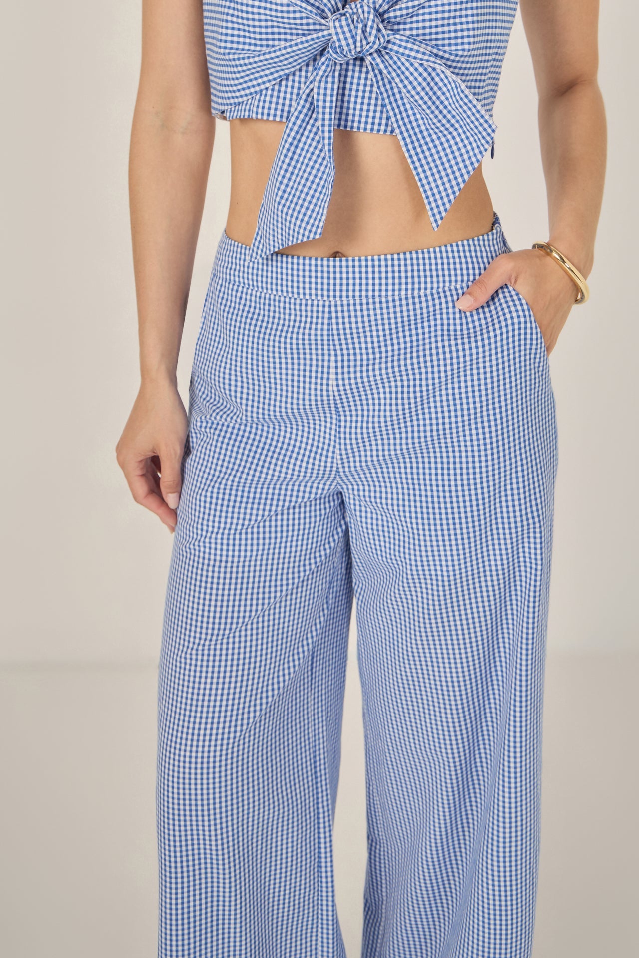 ENGLISH FACTORY - Gingham Culotte Breeze Pants - PANTS available at Objectrare