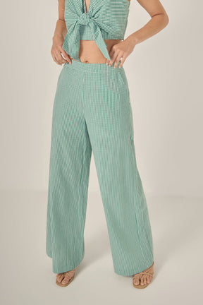 ENGLISH FACTORY - Gingham Culotte Breeze Pants - PANTS available at Objectrare