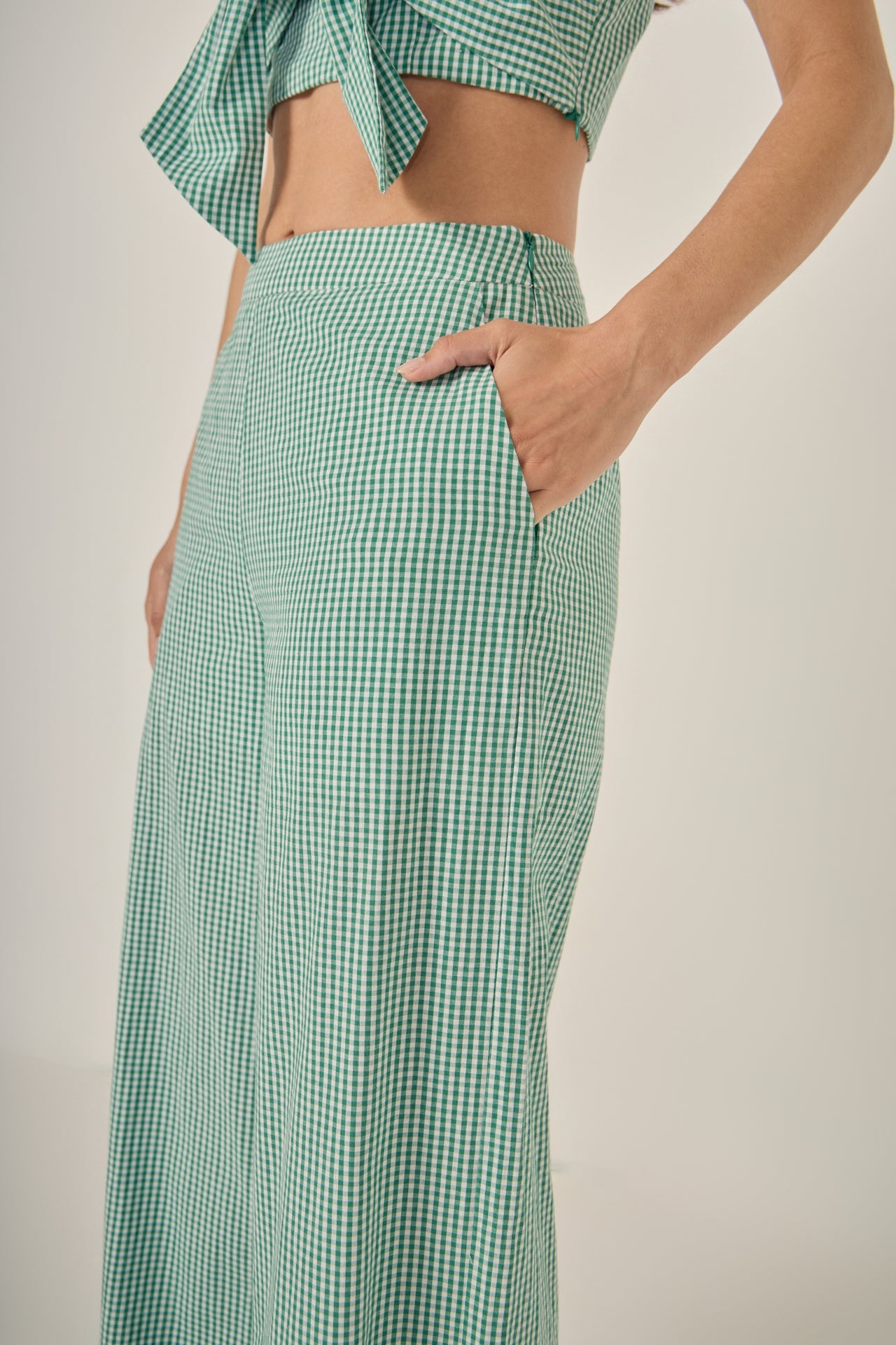 ENGLISH FACTORY - Gingham Culotte Breeze Pants - PANTS available at Objectrare