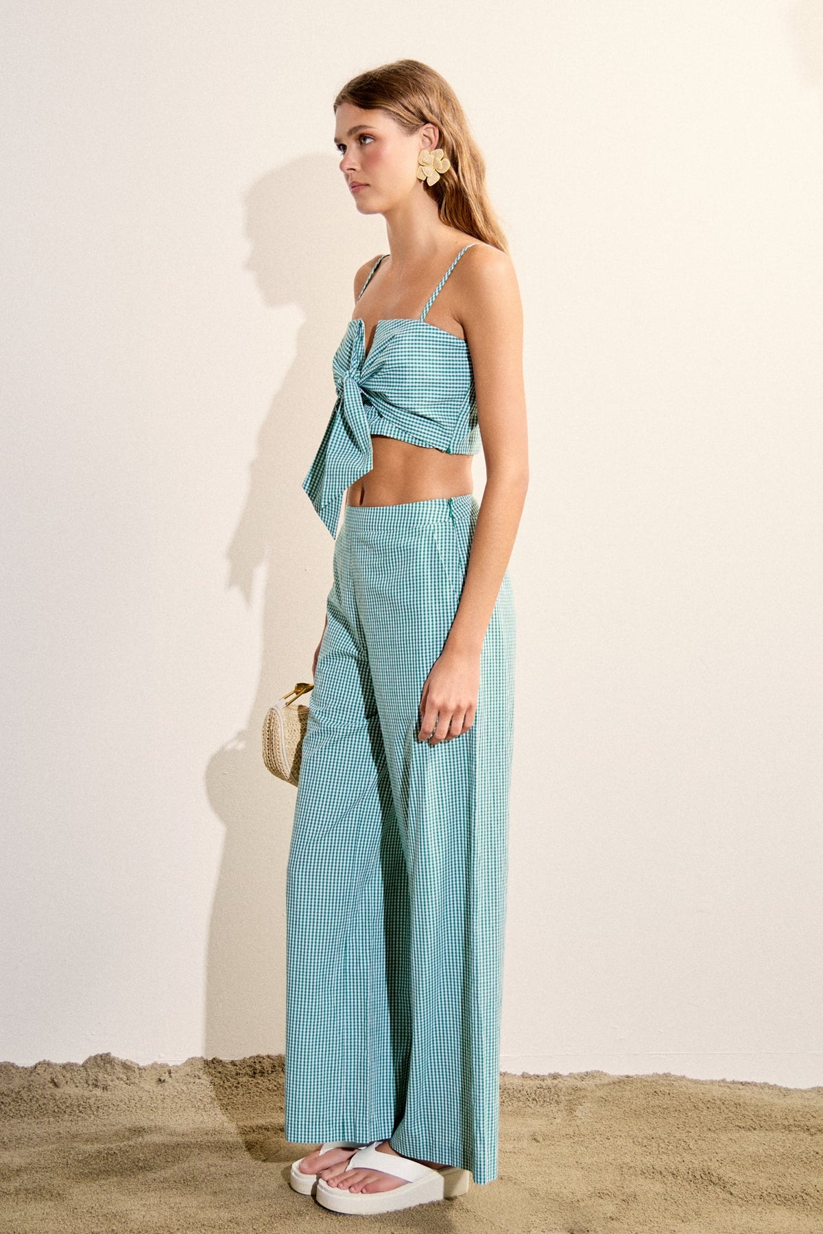 Gingham Culotte Breeze Pants