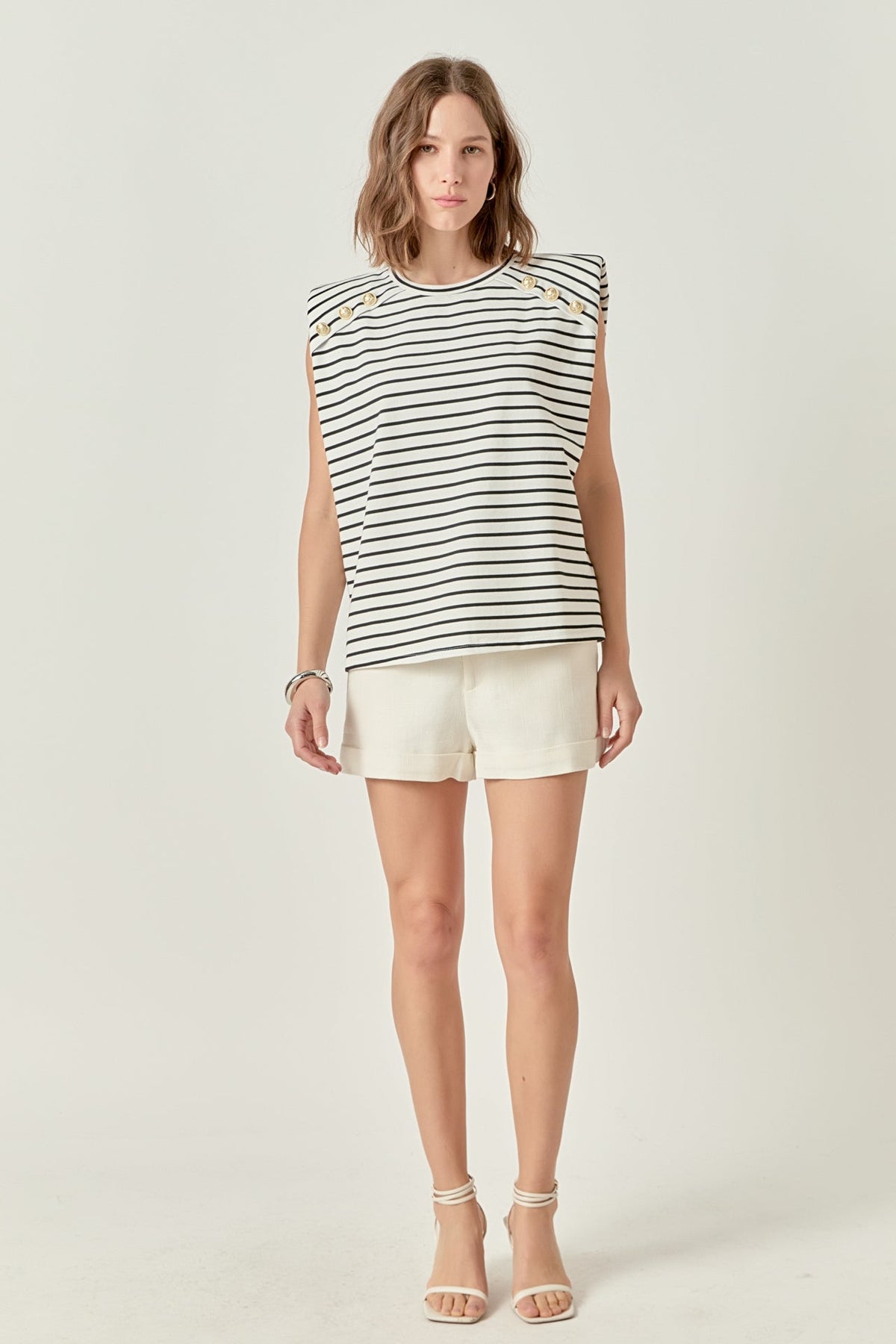 ENGLISH FACTORY - Power Shoulder Top - TOPS available at Objectrare