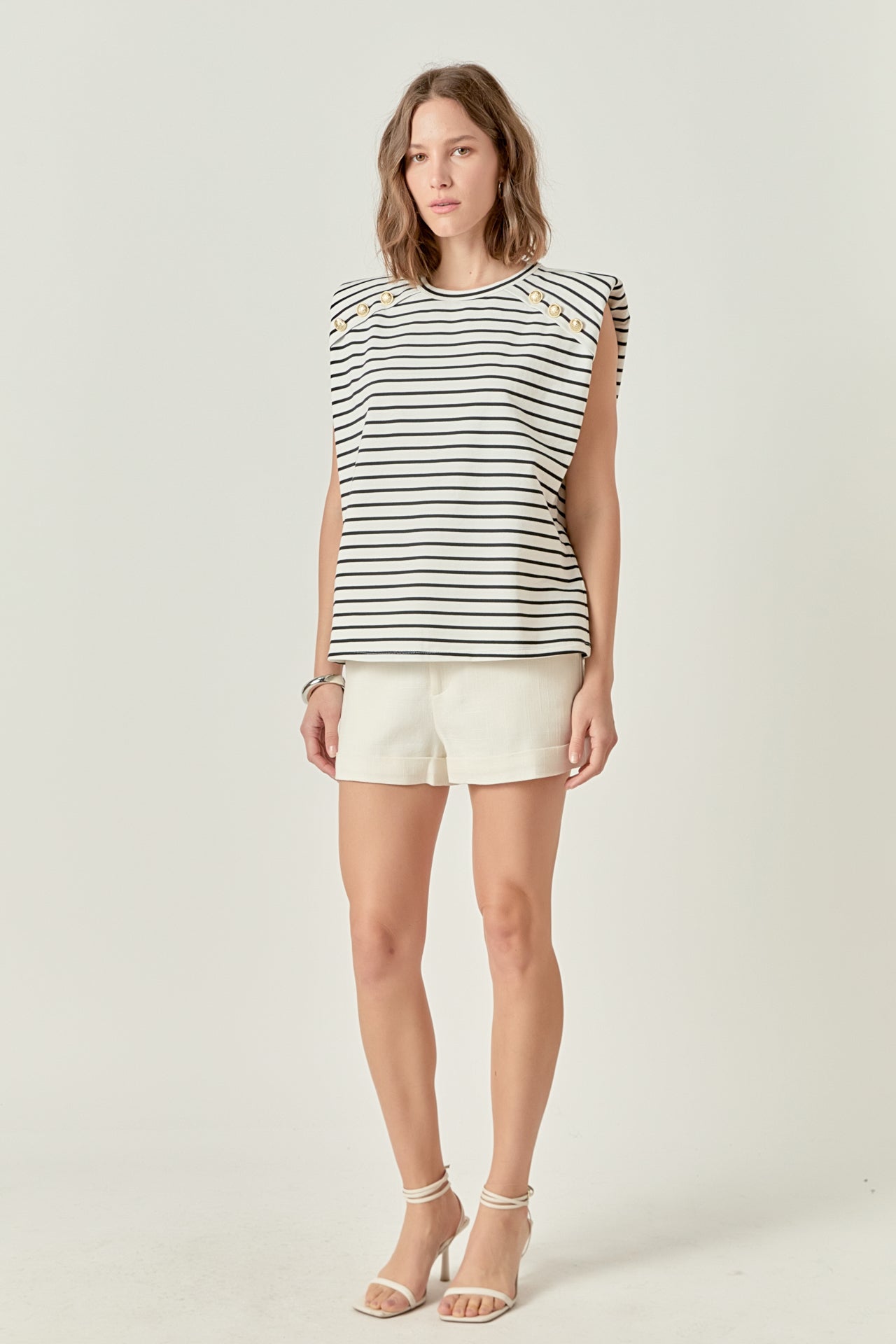 ENGLISH FACTORY - Power Shoulder Top - TOPS available at Objectrare