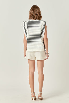 ENGLISH FACTORY - Power Shoulder Top - TOPS available at Objectrare