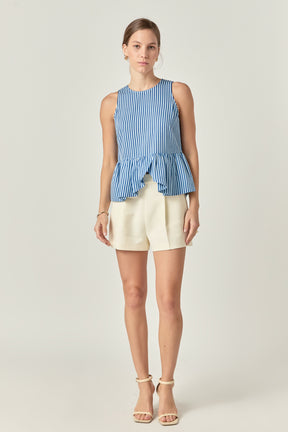 ENGLISH FACTORY - English Factory - Peplum Sleeves Striped Top - TOPS available at Objectrare