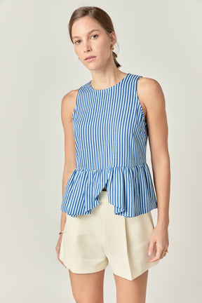 ENGLISH FACTORY - English Factory - Peplum Sleeves Striped Top - TOPS available at Objectrare