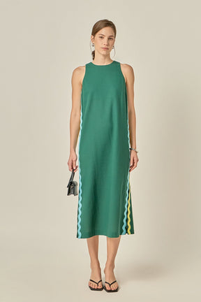 ENGLISH FACTORY - Sleeveless Ric Rac Midi Dress - DRESSES available at Objectrare