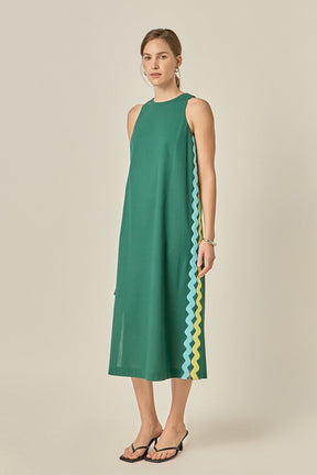 ENGLISH FACTORY - Sleeveless Ric Rac Midi Dress - DRESSES available at Objectrare