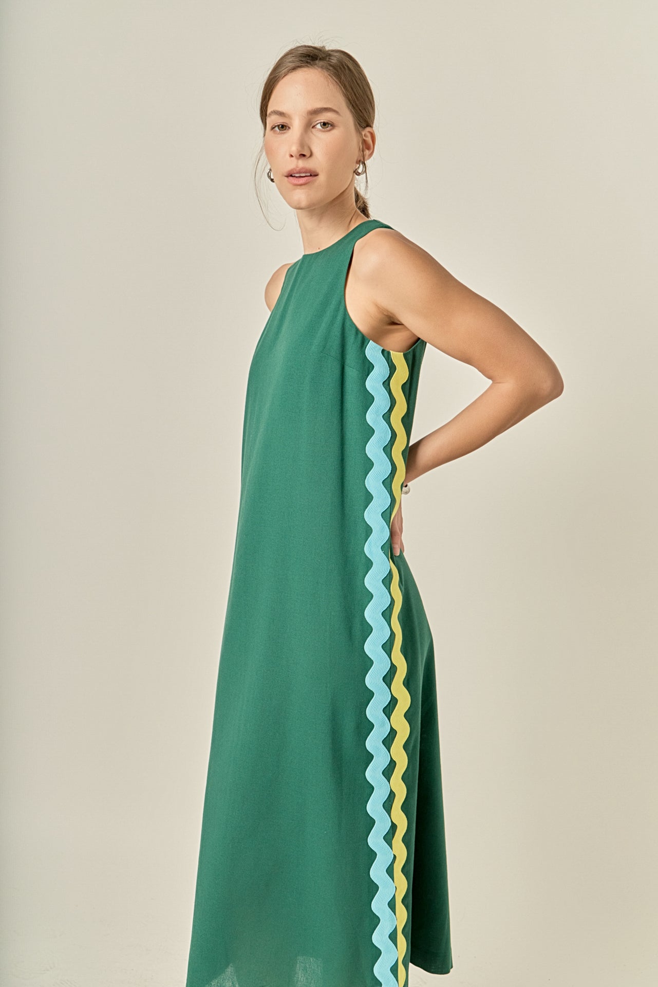 ENGLISH FACTORY - Sleeveless Ric Rac Midi Dress - DRESSES available at Objectrare