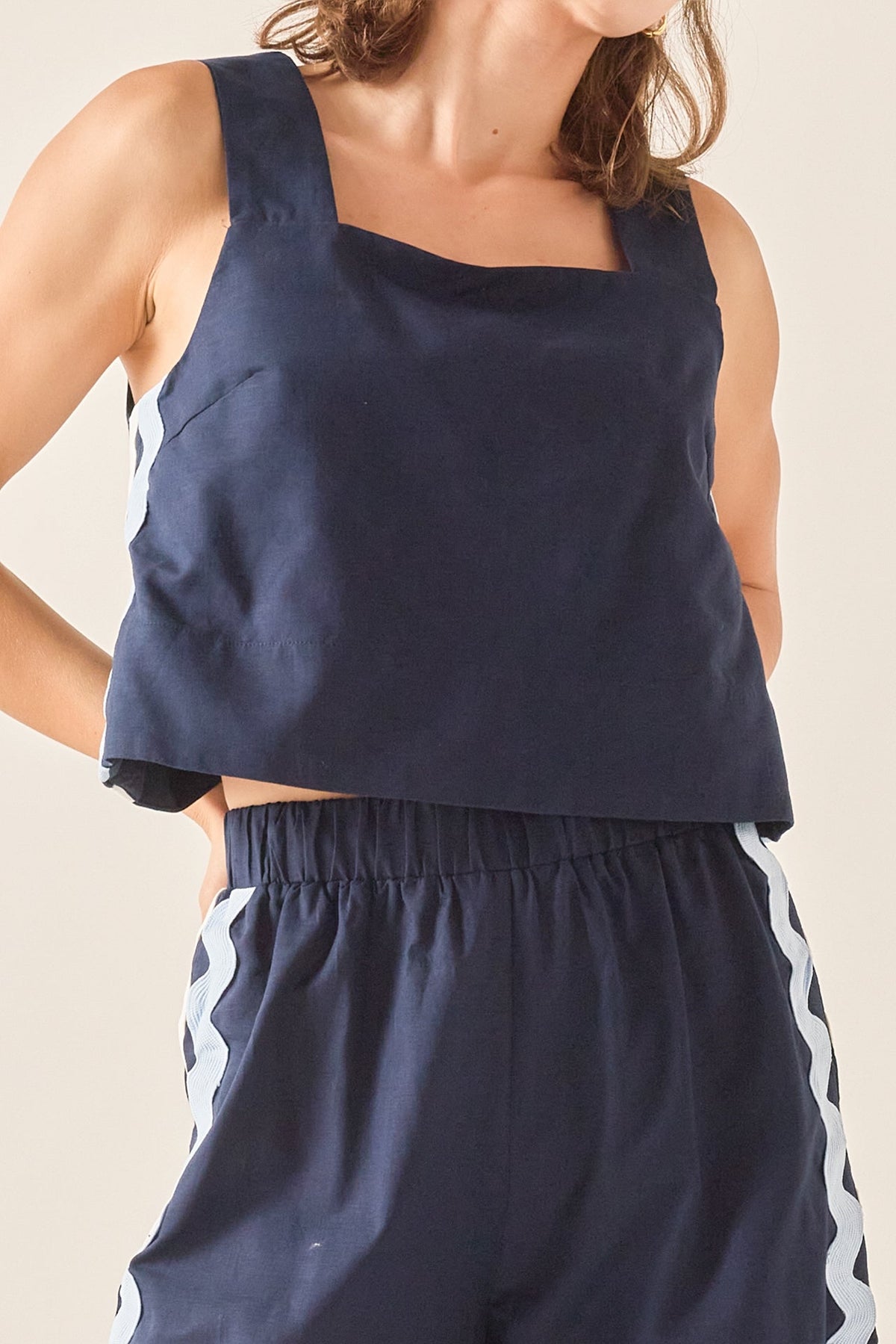 ENGLISH FACTORY - The Ric Rac Detail Tank - TOPS available at Objectrare