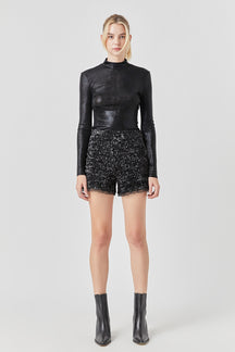 GREY LAB - Sequin Shorts - SHORTS available at Objectrare