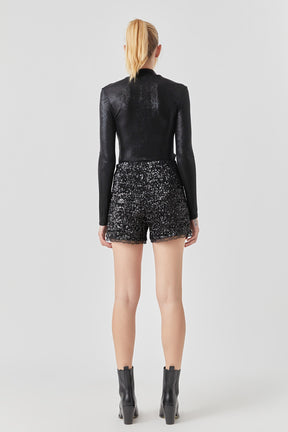 GREY LAB - Sequin Shorts - SHORTS available at Objectrare