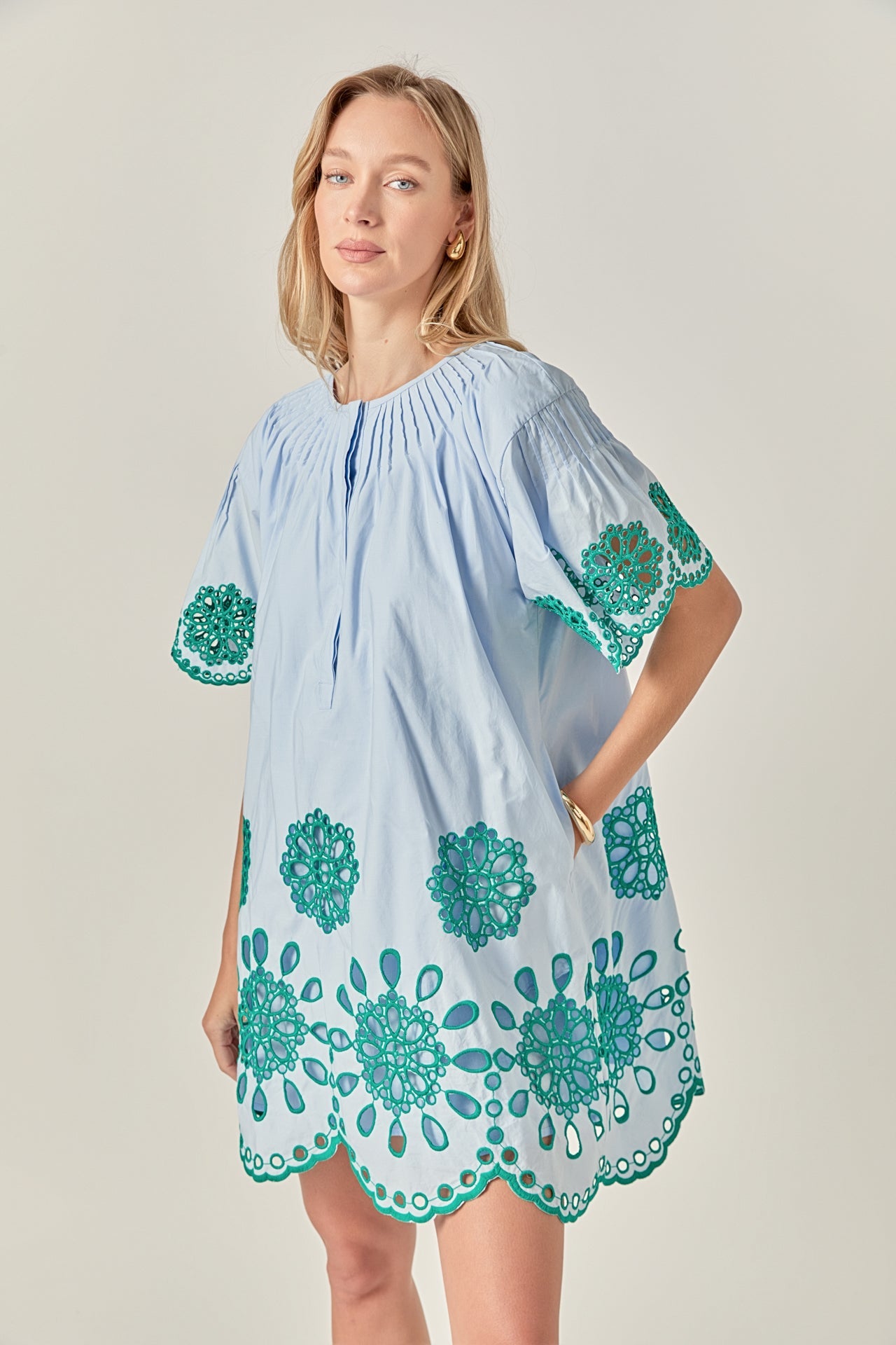 ENGLISH FACTORY - The Paloma Embroidered Mini Dress - DRESSES available at Objectrare