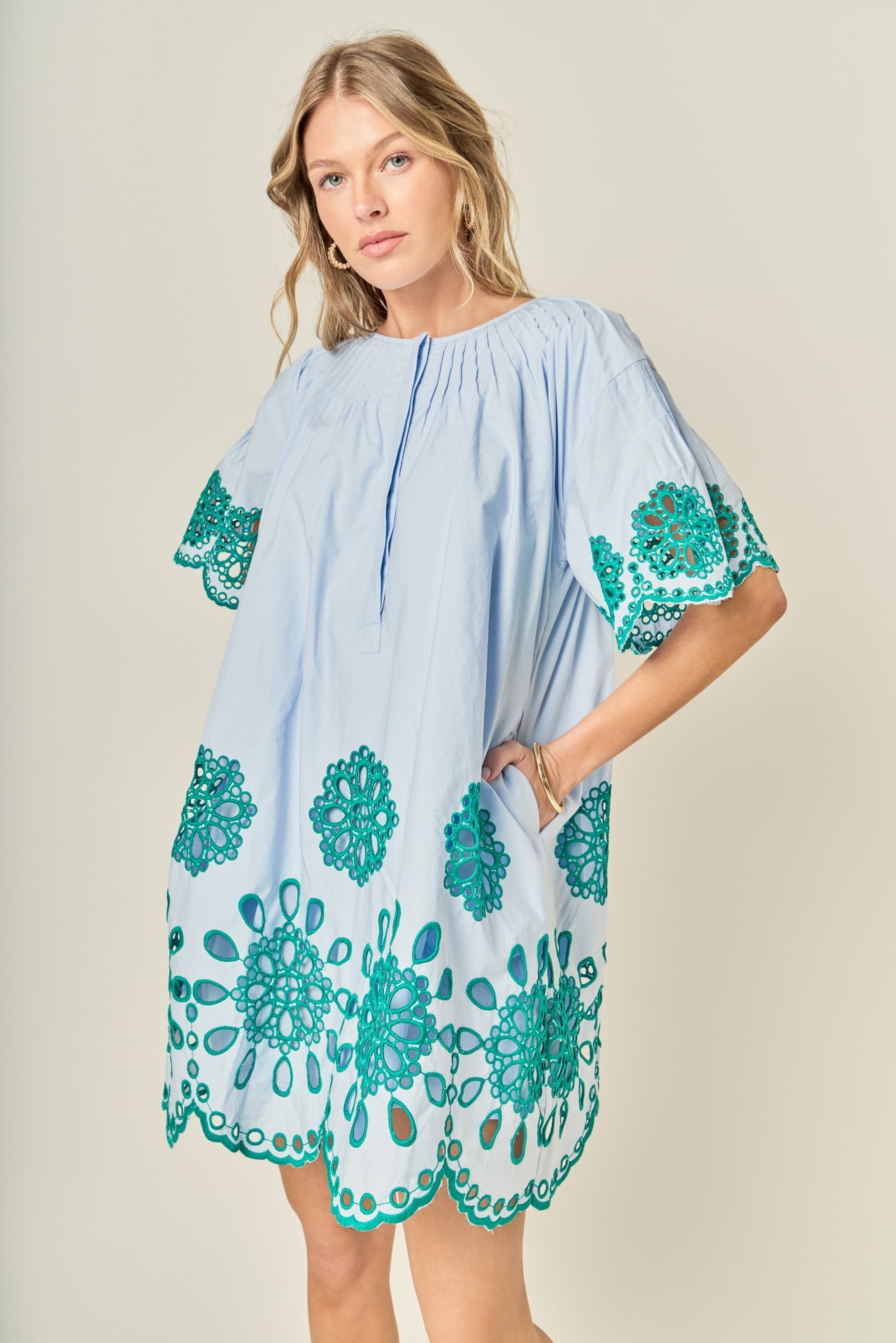 ENGLISH FACTORY - Paloma Embroidered Mini Dress - DRESSES available at Objectrare