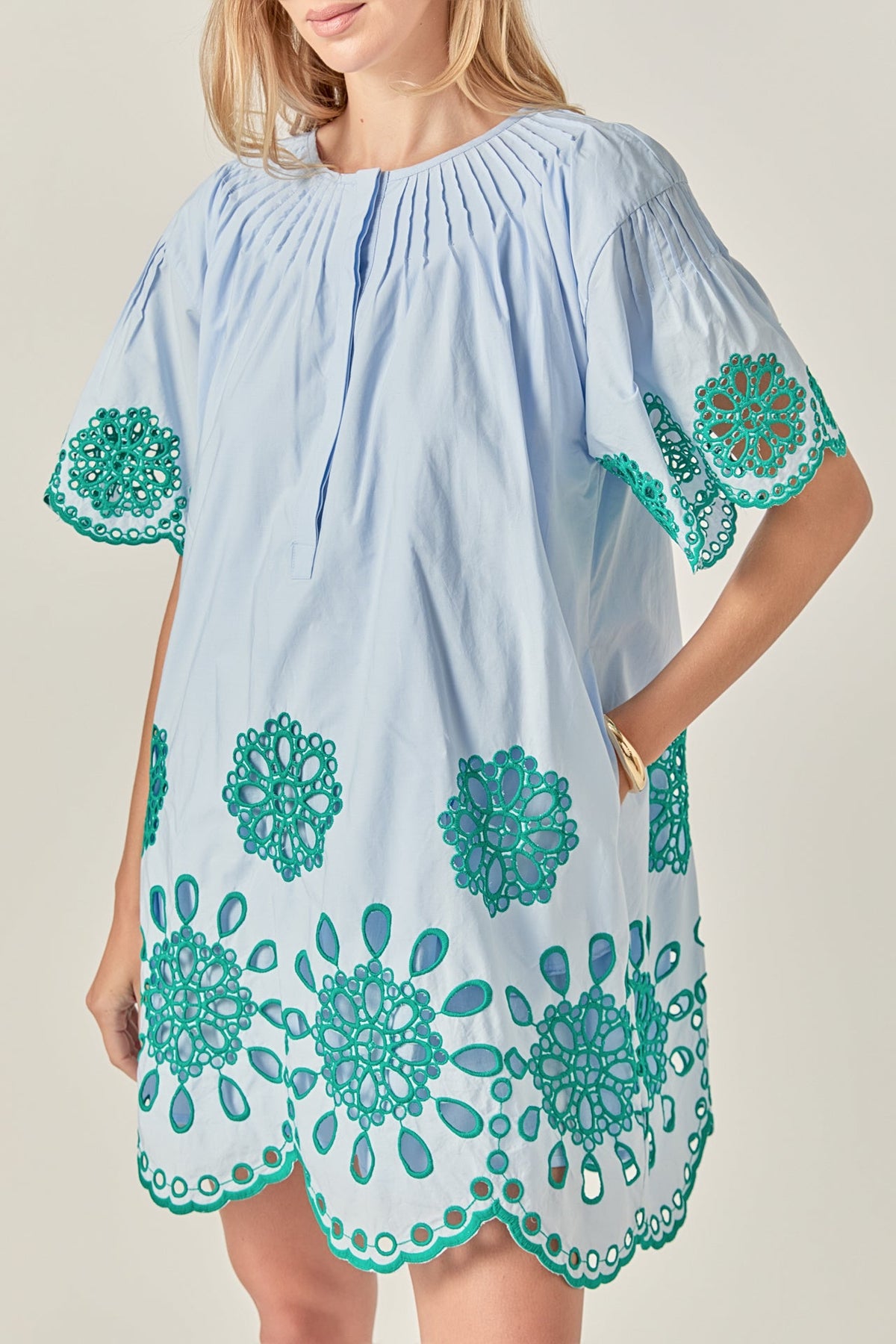 ENGLISH FACTORY - The Paloma Embroidered Mini Dress - DRESSES available at Objectrare