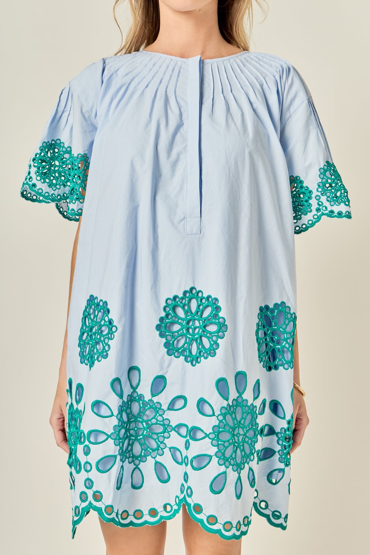 ENGLISH FACTORY - Paloma Embroidered Mini Dress - DRESSES available at Objectrare