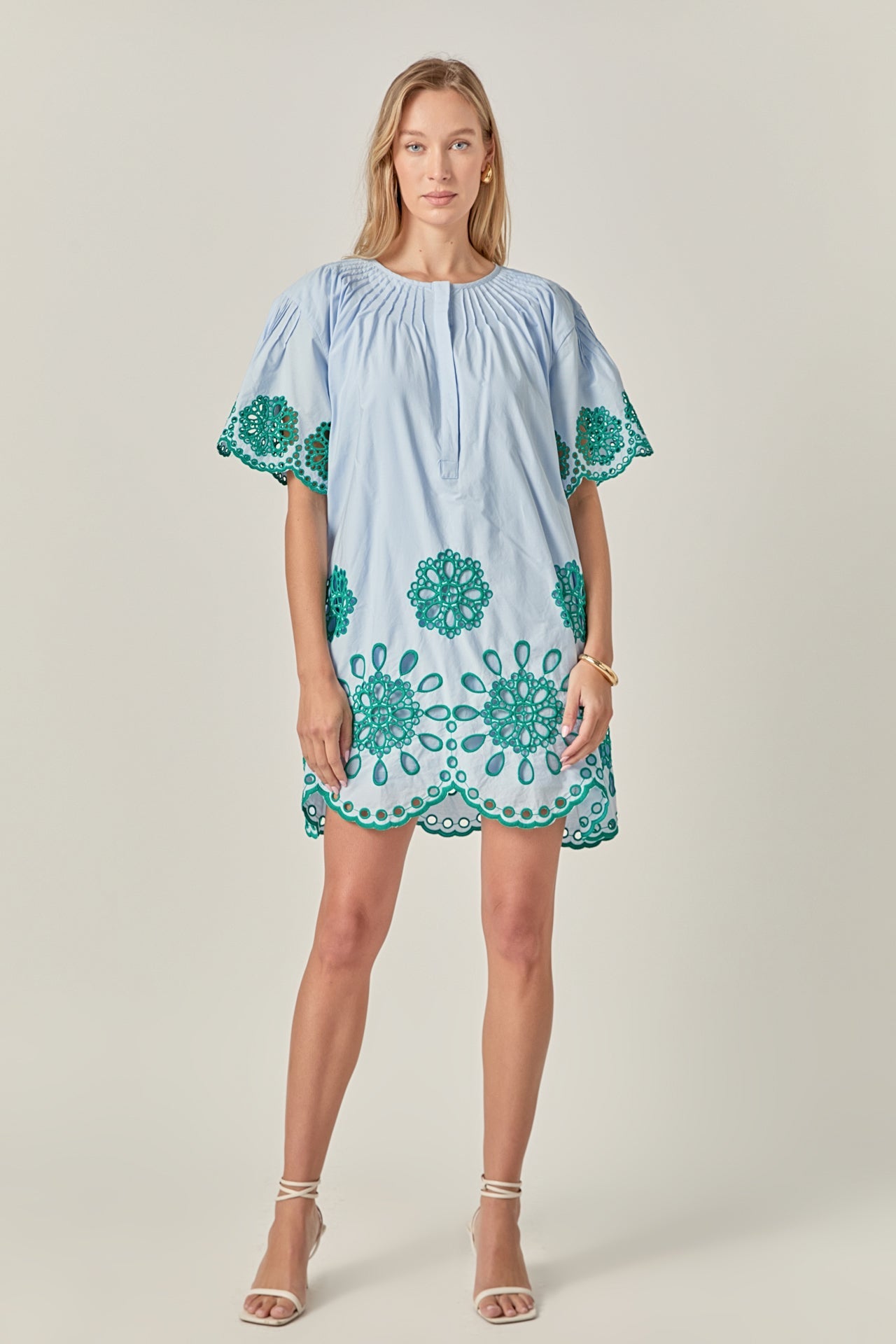 ENGLISH FACTORY - Paloma Embroidered Mini Dress - DRESSES available at Objectrare