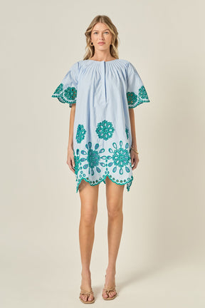 ENGLISH FACTORY - Paloma Embroidered Mini Dress - DRESSES available at Objectrare