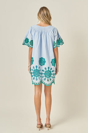 ENGLISH FACTORY - Paloma Embroidered Mini Dress - DRESSES available at Objectrare