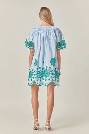 ENGLISH FACTORY - The Paloma Embroidered Mini Dress - DRESSES available at Objectrare