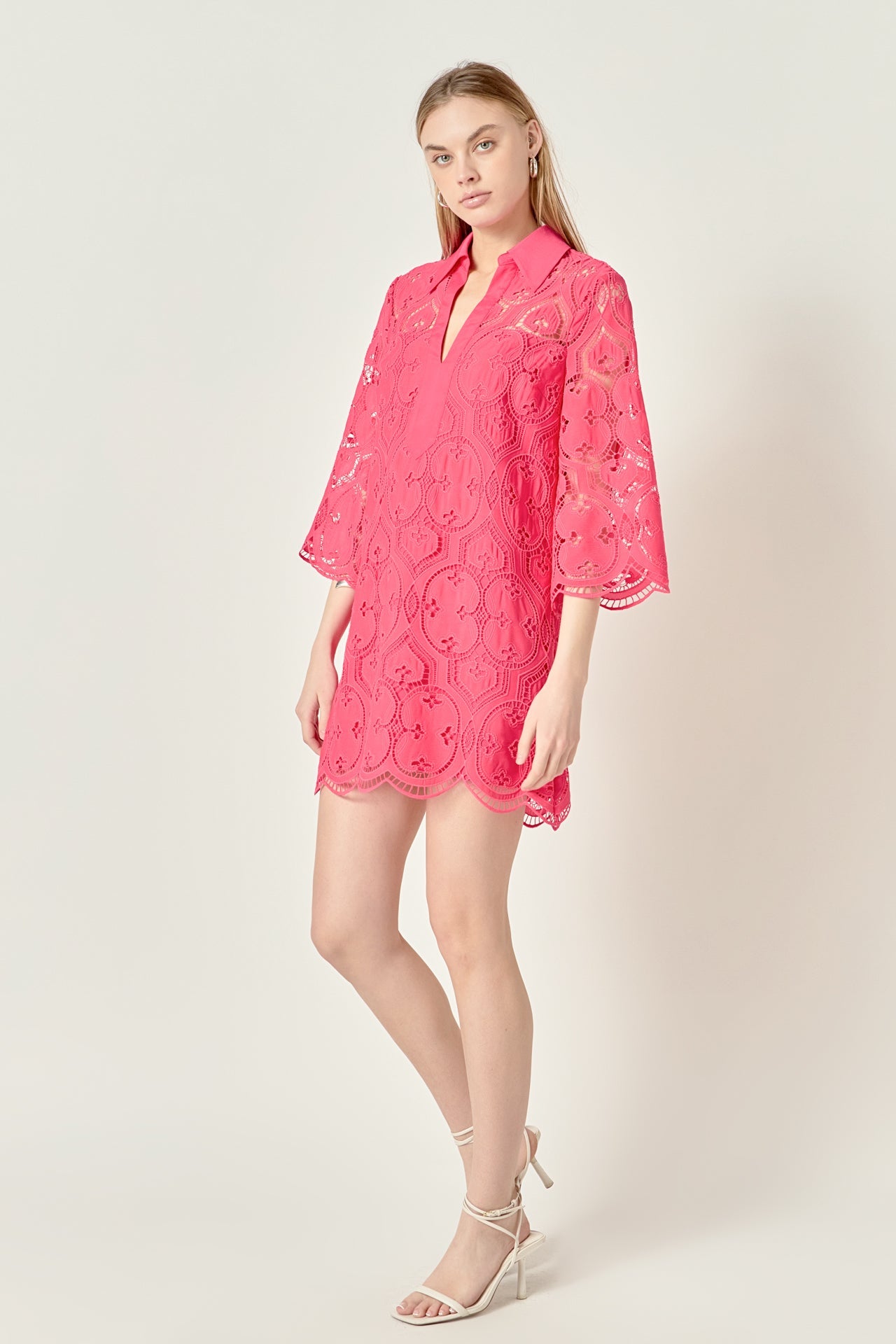 ENGLISH FACTORY - Embroidered Collar Mini Dress - DRESSES available at Objectrare