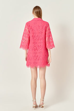 ENGLISH FACTORY - Embroidered Collar Mini Dress - DRESSES available at Objectrare