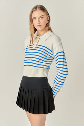 ENGLISH FACTORY - Stripe Knit Long Sleeve Top - TOPS available at Objectrare