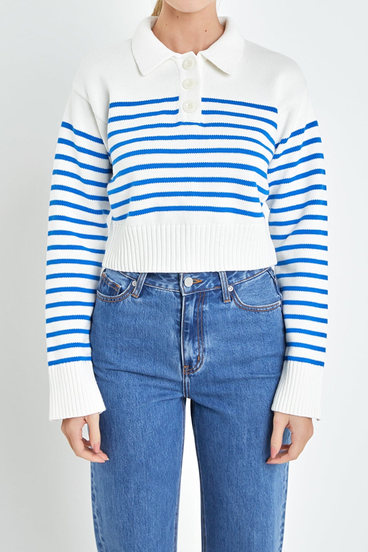 ENGLISH FACTORY - Stripe Knit Long Sleeve Top - TOPS available at Objectrare