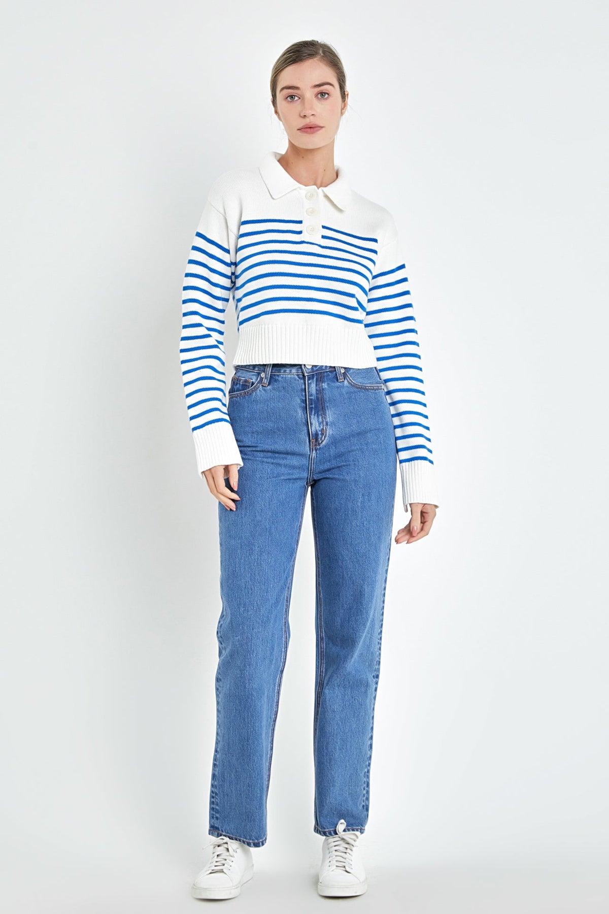 ENGLISH FACTORY - Stripe Knit Long Sleeve Top - TOPS available at Objectrare