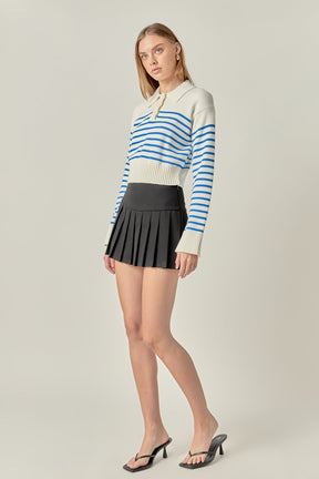 ENGLISH FACTORY - Stripe Knit Long Sleeve Top - TOPS available at Objectrare