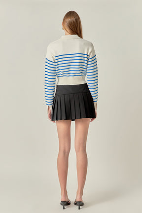 ENGLISH FACTORY - Stripe Knit Long Sleeve Top - TOPS available at Objectrare