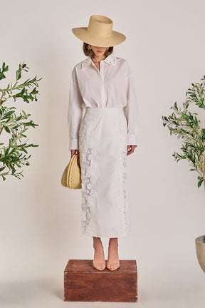 ENGLISH FACTORY - Crochet Collar Detailed Shirt - SHIRTS & BLOUSES available at Objectrare