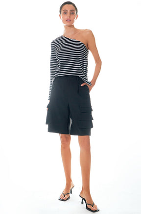 GREY LAB - Grey Lab - Stripe One Shoulder Top - TOPS available at Objectrare