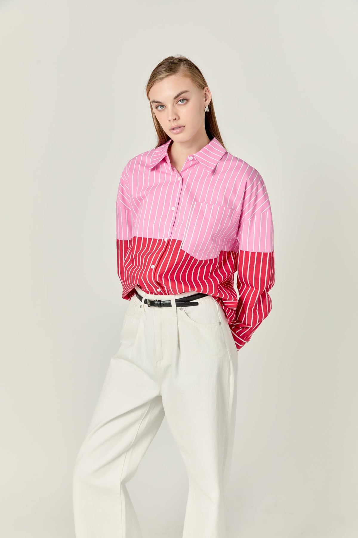 Aubrey Colorblock Stripe Shirt