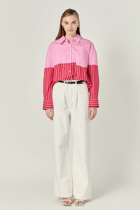 Aubrey Colorblock Stripe Shirt