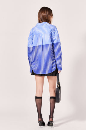 ENGLISH FACTORY - English Factory - Aubrey Colorblock Stripe Shirt - SHIRTS & BLOUSES available at Objectrare