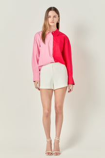 ENGLISH FACTORY - Colorblock Shirt - BLOUSES available at Objectrare