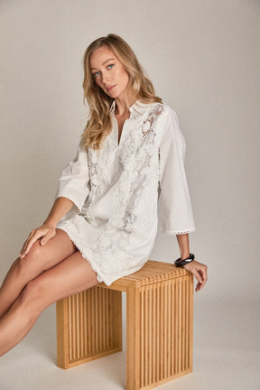 ENGLISH FACTORY - Lace Reverie Mini Dress - DRESSES available at Objectrare