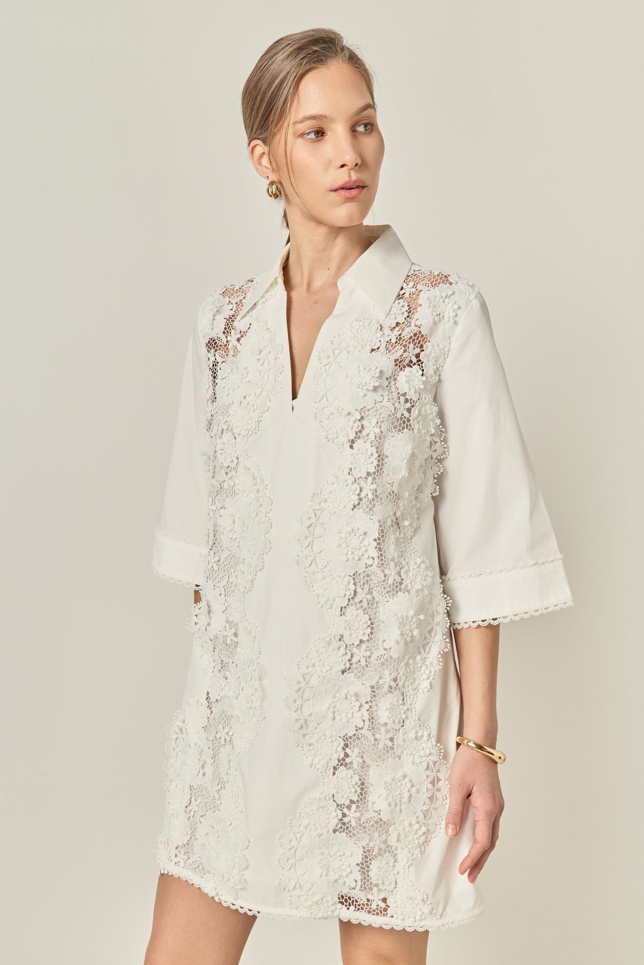 ENGLISH FACTORY - Lace Reverie Mini Dress - DRESSES available at Objectrare