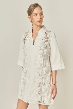 ENGLISH FACTORY - Lace Reverie Mini Dress - DRESSES available at Objectrare