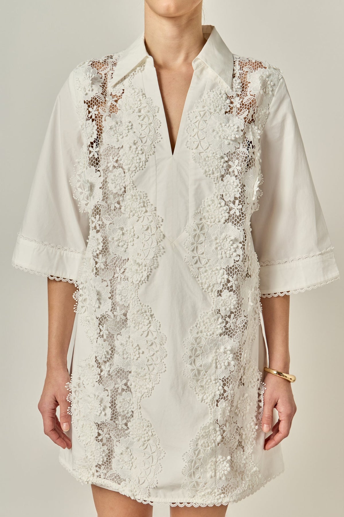 ENGLISH FACTORY - Lace Reverie Mini Dress - DRESSES available at Objectrare