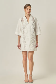 ENGLISH FACTORY - Lace Reverie Mini Dress - DRESSES available at Objectrare