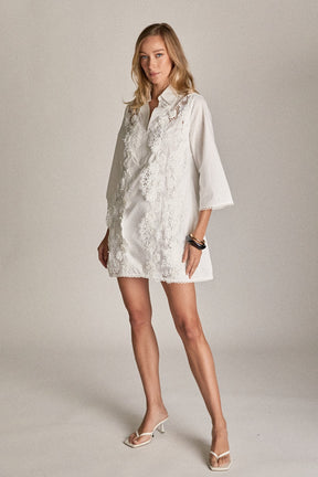 ENGLISH FACTORY - Lace Reverie Mini Dress - DRESSES available at Objectrare