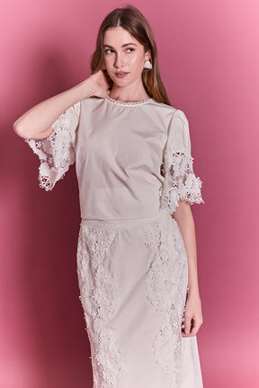ENGLISH FACTORY - Lace Cascade Midi - SKIRTS available at Objectrare